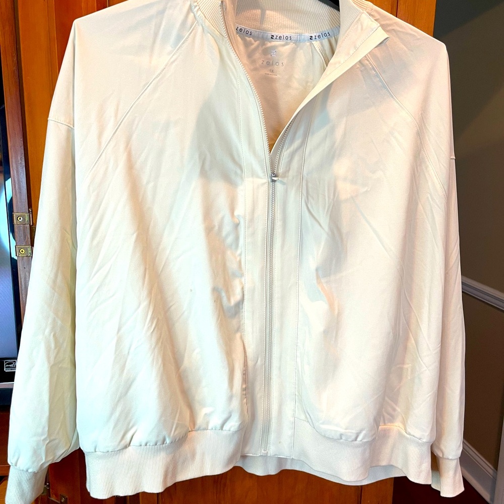 Zelos Bomber Jacket, Cream, Size 1X